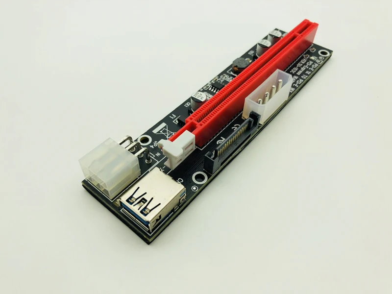 PCIe PCI-E PCI Express Riser Card 1x to 16x USB 3.0 Data Cable SATA 4Pin 6Pin IDE Power Supply for BTC Miner Mining Black Board