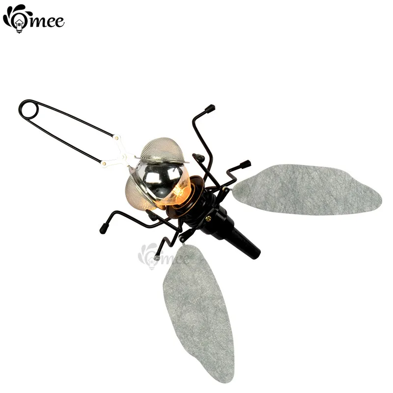 

Loft Designer's Table Lamps Child's Room Personalized American Wrought Iron Decoration Mosquito Table Insect Wall Light E14 LED