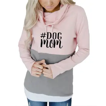 

2018 New Fashion DOG Mom Print Sweatshirt Femmes Tops Hoodies Women Corduroy Pockets Girls Autumn and Sweatshirts for Woman