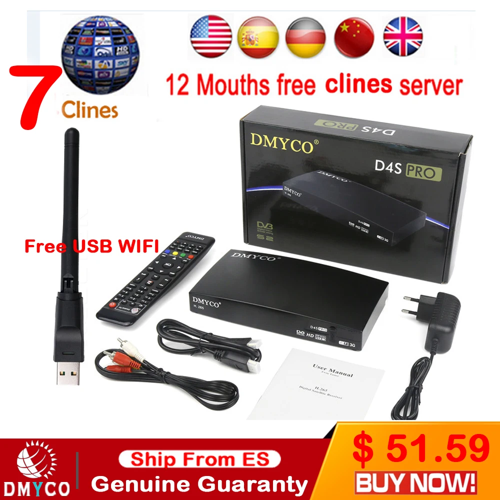 

1 Year Channel Europe DVB-S2 Support PowerVu Satellite Receiver 1080P Full HD powervu bisskey+1pc USB WIFI BETTER THAN V8