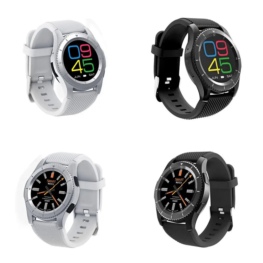 Unisex Touch Screen Heart Rate Blood Quartz Round Pin Buckle Pressure 1.2 inch Monitor Smart Watch Yes 300mAh