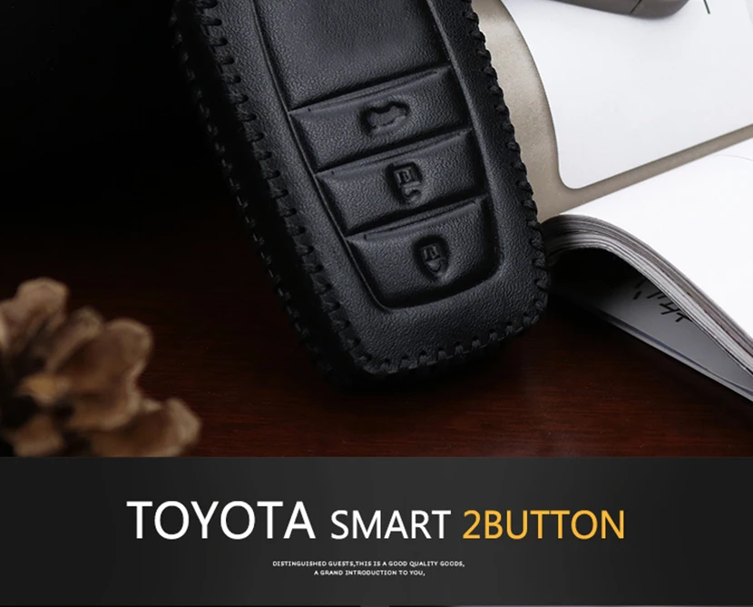 Кожаный чехол для автомобиля Smart Key для Toyota Avensis Corolla CHR Yaris Prius Camry Land Cruiser Prado 150 брелок