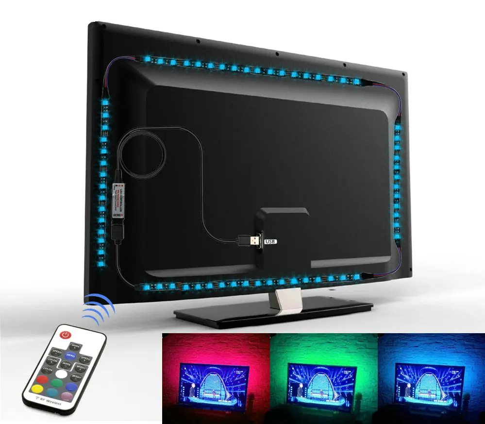 USB Светодиодная лента 5050 RGB гибкий светодиодный светильник DC5V RGB цвет сменный ТВ фоновый светильник ing