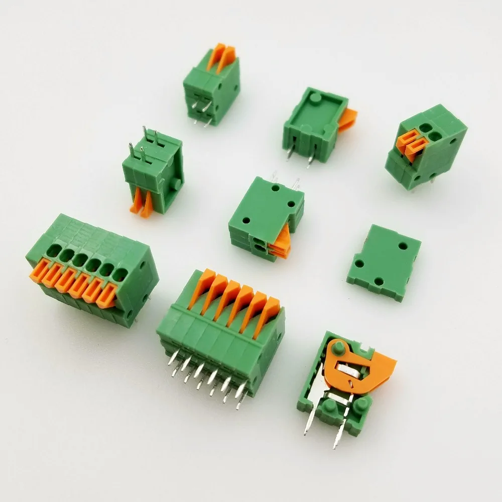 

100PCS NEW KF141V-2P 2Pin Can be spliced terminals 2.54mm Pitch Straight PCB Spring Teminal Block Connector Wholesale