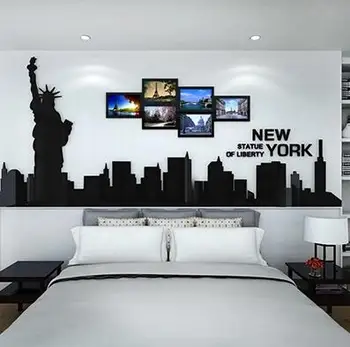 

American Statue of Liberty 3D Wall Sticker Room Wall Decoration Living Room Sofa TV Wallpaper Sticker