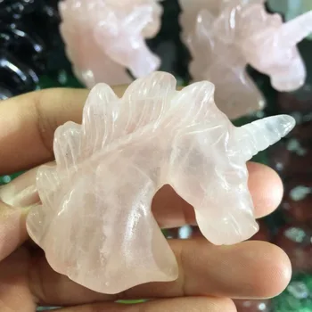 

2" love gemstone natural rose quartz crystal unicorn reiki healing gemstone hand carved pink rose quartz gemstone wholesale