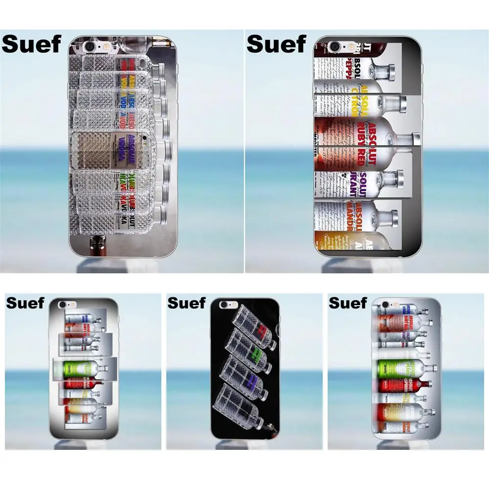 New Famous Wine Absolut Vodka Soft Covers For iPhone 4 4S 5 5S 5C SE 6 6S 7 8 Plus X Samsung Galaxy A3 A5 J1 J3 J5 J7 2016 2017 | Мобильные