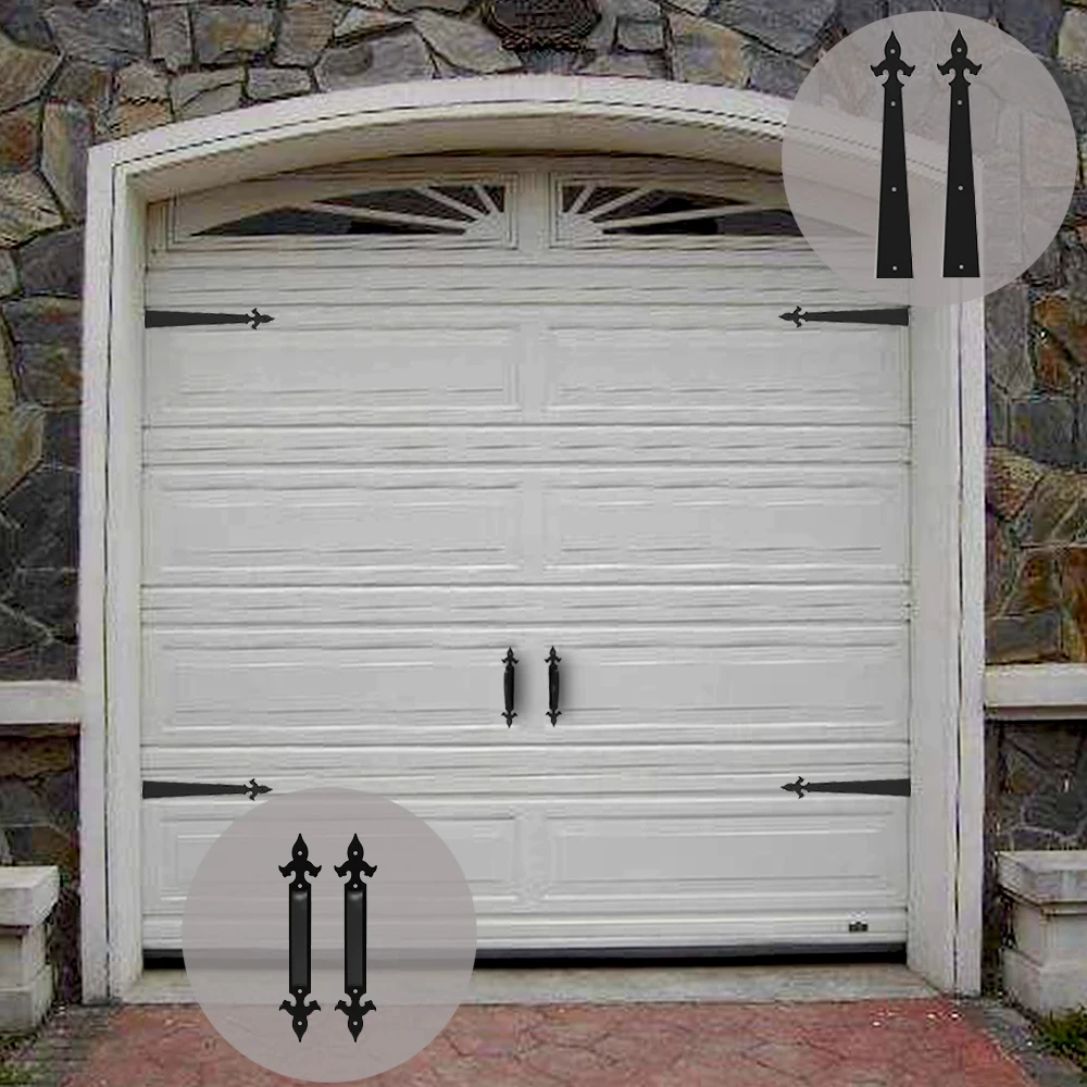 Lwzh Decorative Carriage House Garage Handle Hinge Accent Set