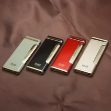 Portable Ultra-thin Flat Windproof Metal Jet Lighter Torch Gas Lighter Butane Cigar Lighter Button Ignition Portable Ultra-thin Flat Windproof Metal Jet Lighter Torch Gas Lighter Butane Cigar Lighter Button Ignition