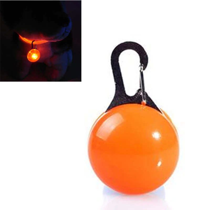 Светодиодный сигнальный подвесной светильник для домашних животных, мигающий ошейник для кошек и собак, безопасный Ночной светильник, светящиеся аксессуары для щенков - Цвет: Оранжевый