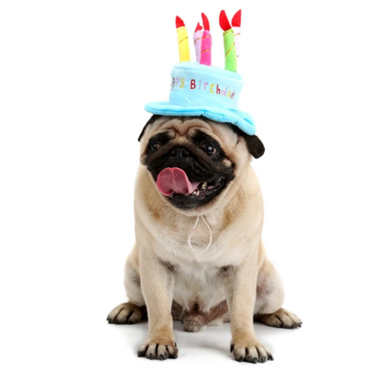 

Lovely Pet Cat Dog Birthday Caps Soft Material Candles Design Pets Cap Hat Birthday Party Costume For Puppy Small Dogs Cats