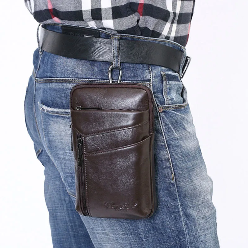 Новый для мужчин Crossbody Сумка-Пояс Кожа сотовый/Мобильный телефон сумка Пояс крюк моды мужской маленькая через плечо 2019