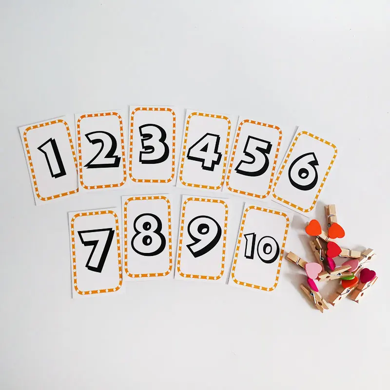 Montessori Digital Cards with Clips Set Language Materials Educational Learning Toys for Toddlers Juguetes Brinquedos MH0264H