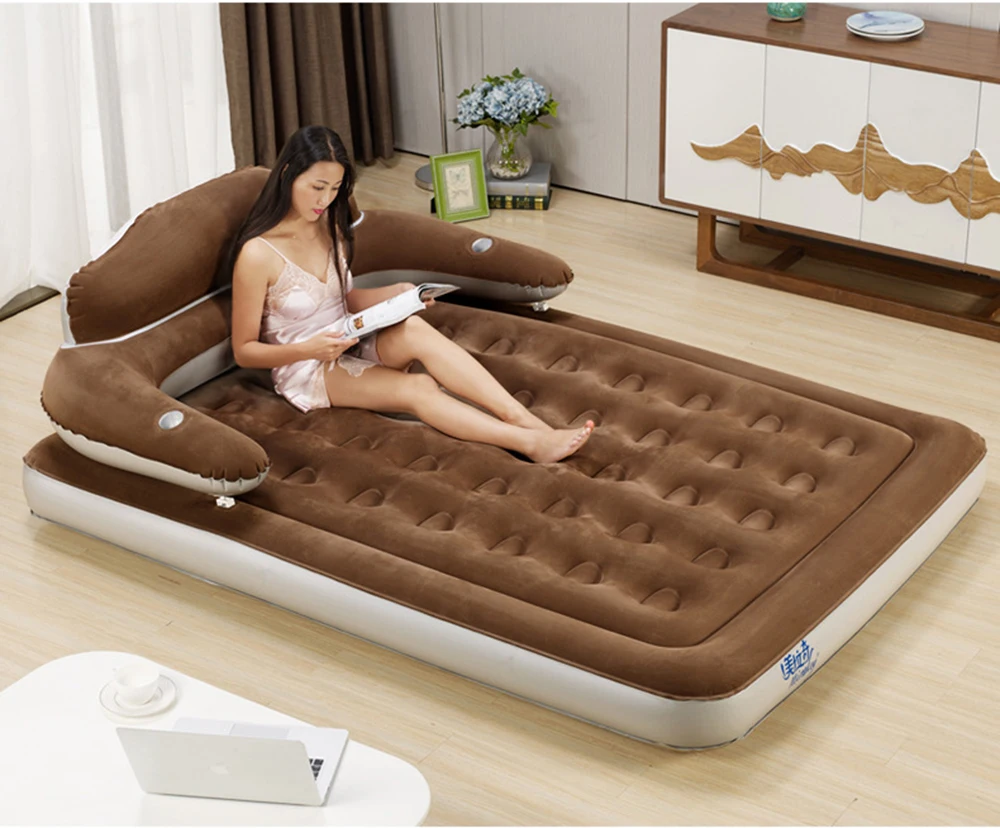 2 Person High Quality152*203*22cm Air Mattress Cartoon Back Mattress Home Bedroom Air Bed Inflatable Mattress With Electric Pump