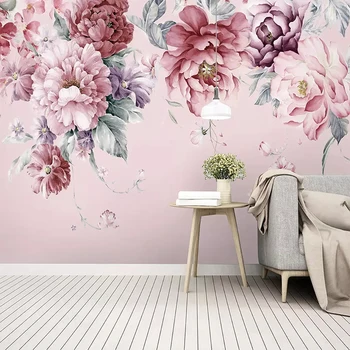 

Custom Any Size Mural Wallpaper Modern Pastoral Flowers Hand Painted Photo Wall Paper Living Room Wedding House Papel De Parede