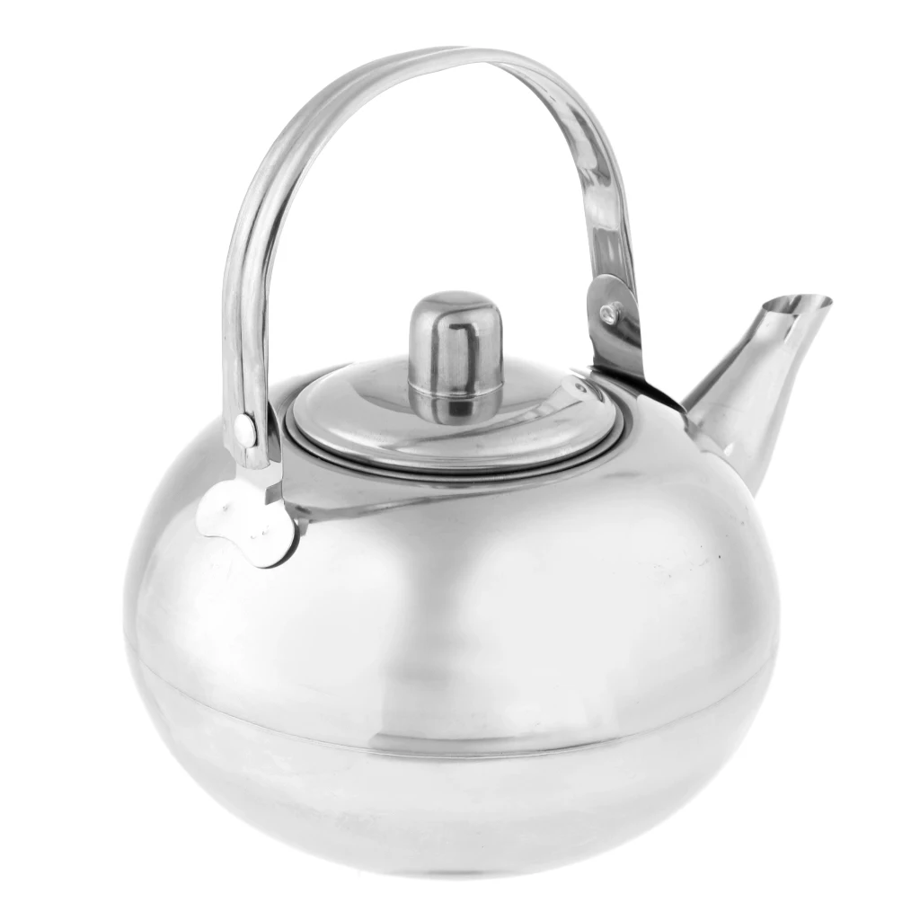 1000ml / 1500ml / 2000ml / 2500ml Durable Outdoor Camping Stainless Steel Tea Kettle Waterpot Silver/ Gold