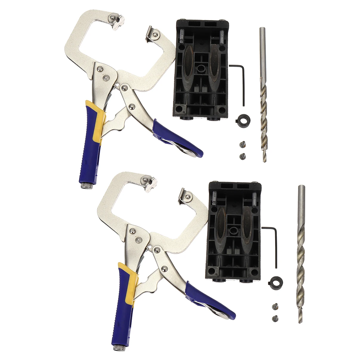 

8.5/9 Drill Set Manual Wood Working Tool Drill Pocket-Hole Jig Kit Bit System Guide Wood DIY 2-hole Removable Drill Guide