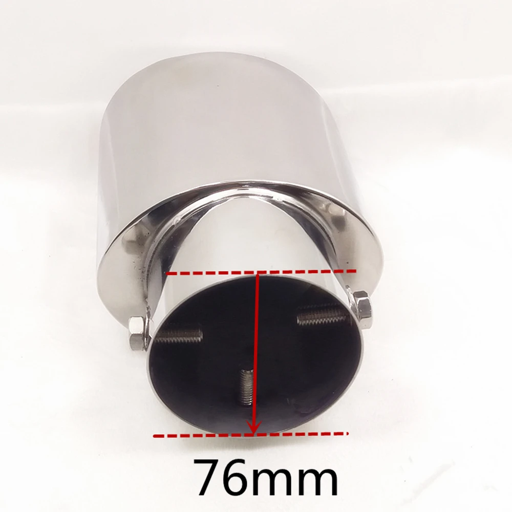 Автомобиль Autonly серебро большого диаметра Нержавеющая сталь глушитель Совет аксессуары оборудование выхлопной системы на входе 76 мм Длина 185 мм Универсальный