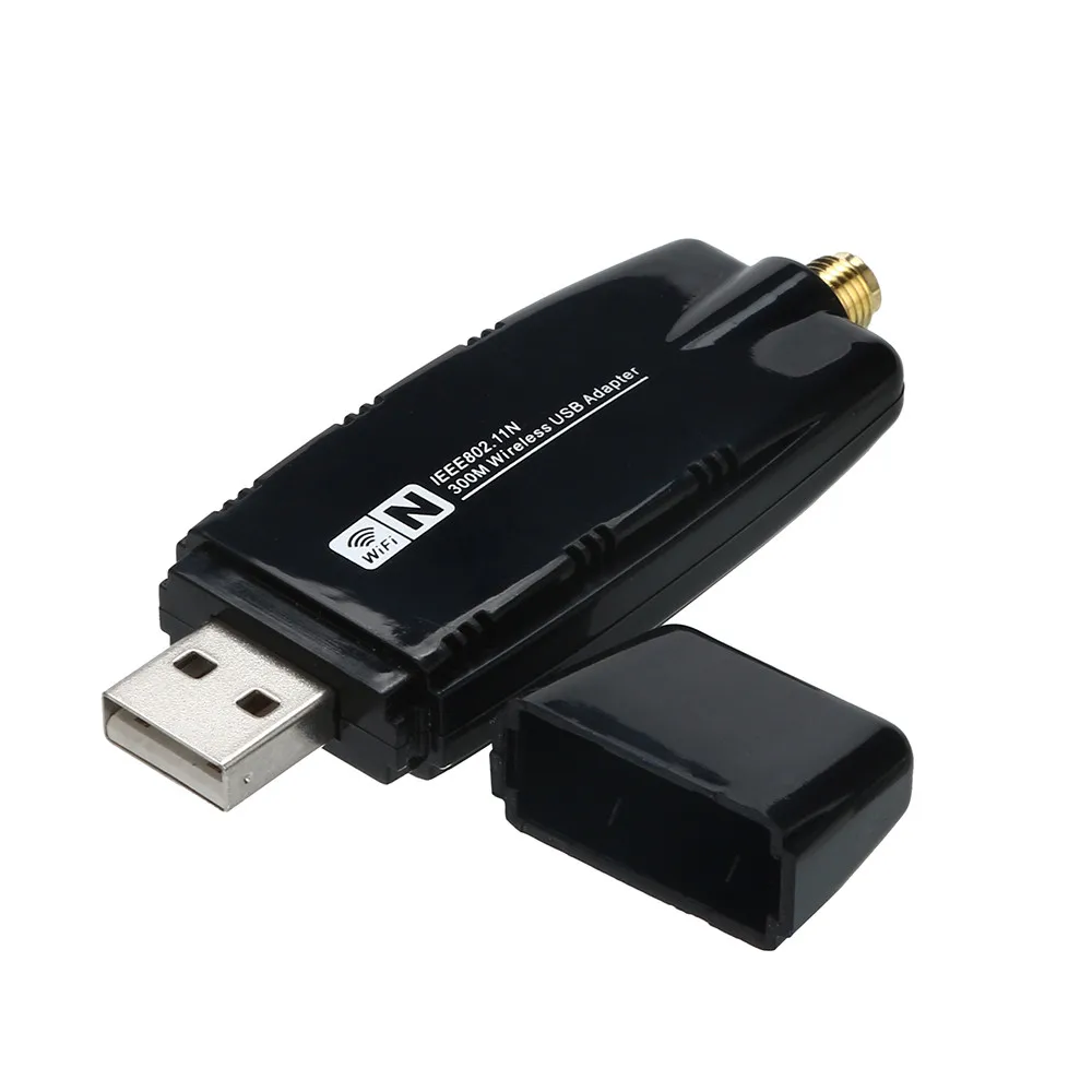 VOBERRY 300 Мбит/с беспроводной USB WiFi адаптер шифрует собака сети LAN карты 802.11b/g/n, с антенной для эффективной передачи - Цвет: Белый