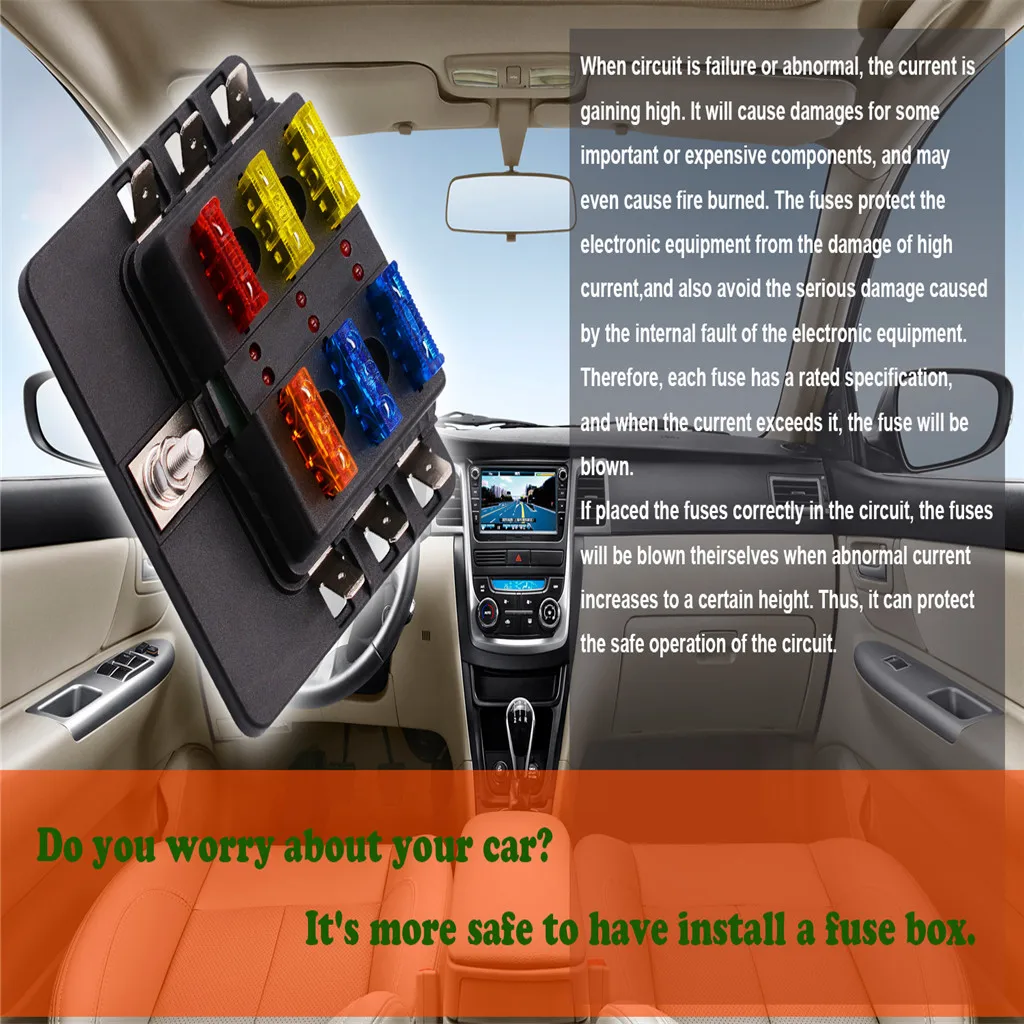 1 вход и 6 выход держатель коробки предохранителей предохранители с красным светодиодный индикатор предохранители терминалы для Caravan грузовик автомобиль Лодка J10