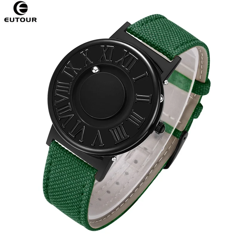 

EUTOUR Colors Canvas Strap Watch Man Magnetic Ball Quartz Watches Personify Waterproof Male Clock Simple Mimimalist Wristwatches