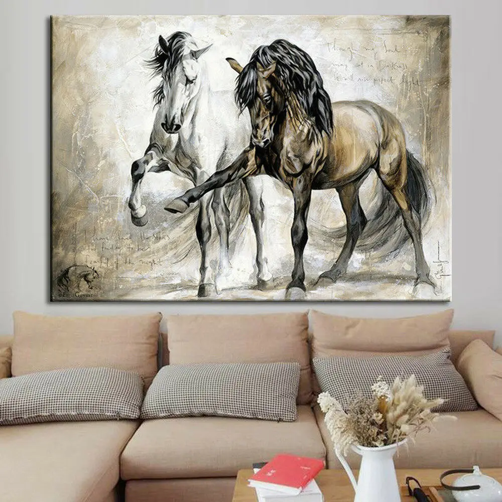 Abstract Retro Horse Oil Canvas Wall Art Painting Pictures Living Room