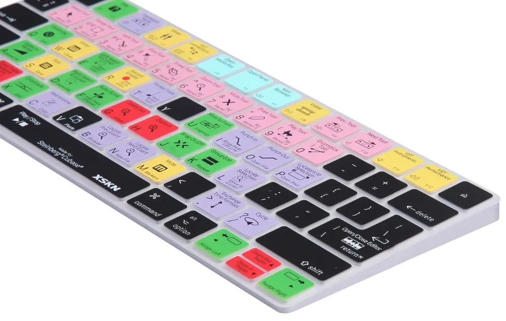 XSKN для Steinberg Cubase клавиатура кожа для Apple Magic Keyboard US и EU раскладка, английский функциональный силиконовый чехол для клавиатуры