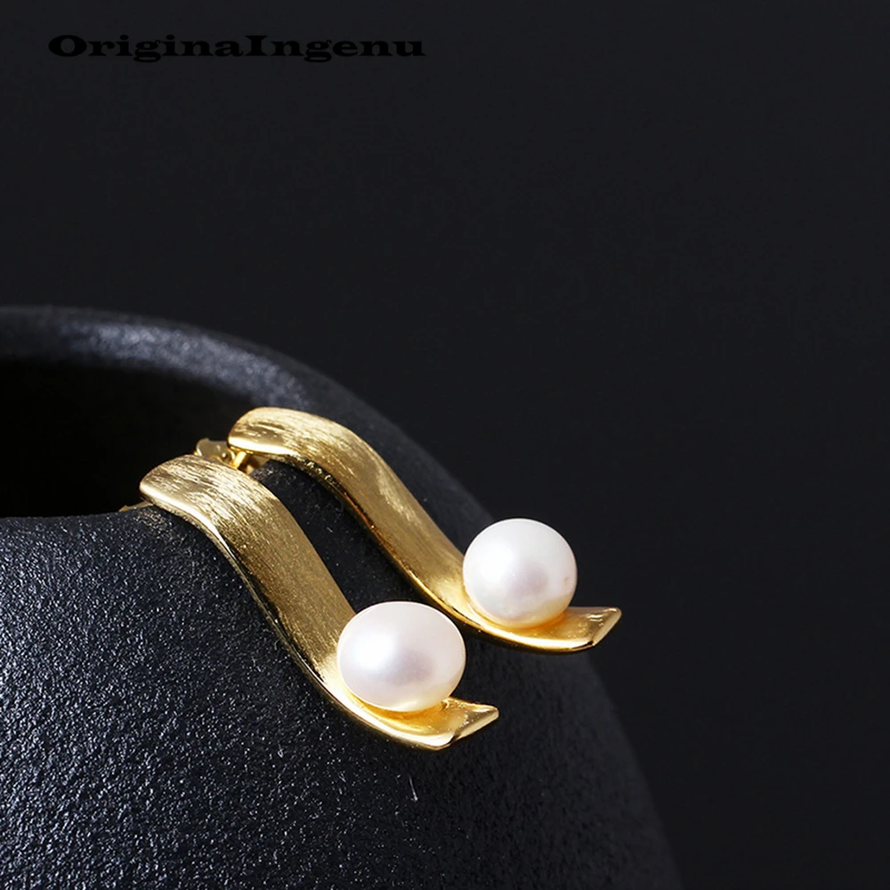 

925 Silver Earrings Pearl Brinco Jewelry Vintage Minimalism Geometry Birthday Gift Pendientes oorbellen Earrings for Women