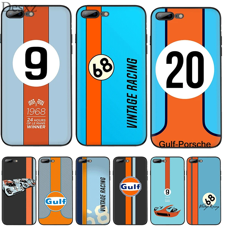 

Cell Phone Case Silicone TPU for iPhone 7 8 6 6s Plus iPhone 11 Pro X XS Max XR 5 5s SE Cover ford Gulf Racing car Shell