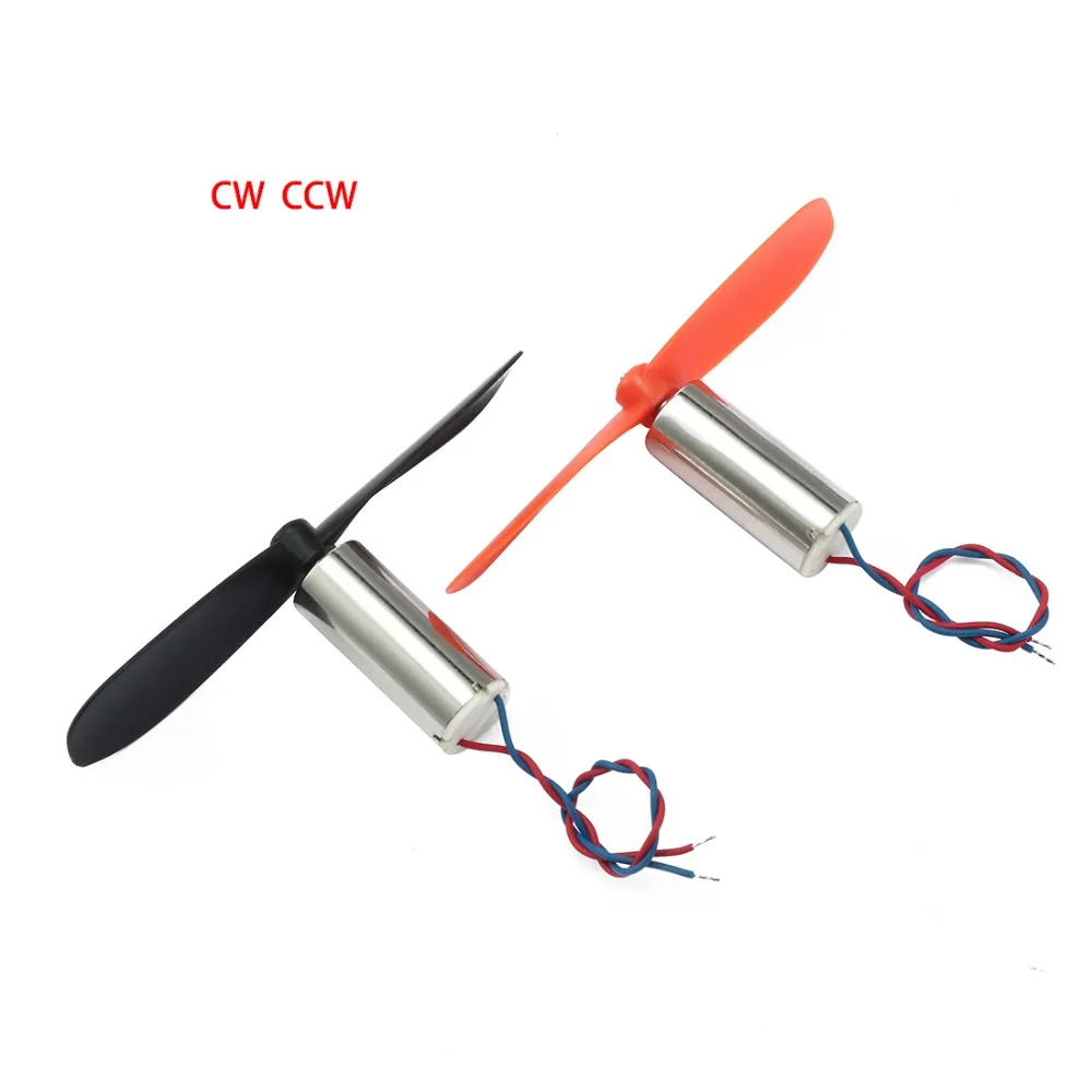 Hot 2pcs Coreless Motor DC 3.7V 50000RPM 7 x 16mm Micro Brush Motor with 2 Helicopter Propellers