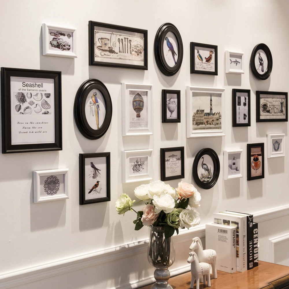 5 Colors White/Black Cheap Photo Frame,Round Wall Frame for Living Room