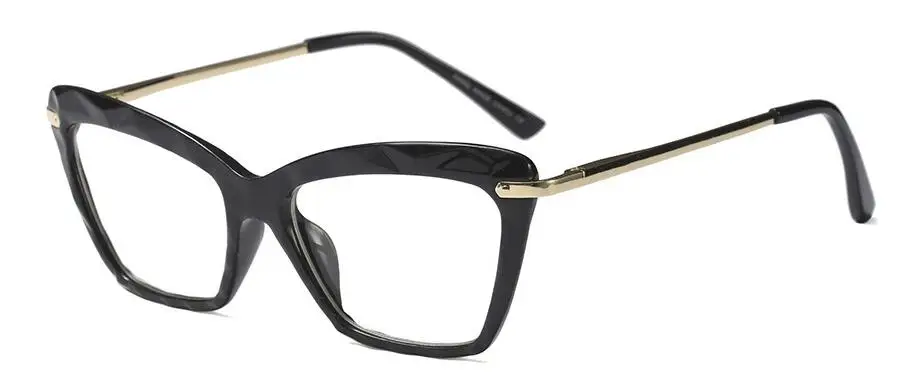 Прозрачные женские очки кошачий глаз, роскошные Брендовые очки, прозрачная оправа, женские очки, оправа, модные очки для близорукости - Цвет оправы: C3 black clear