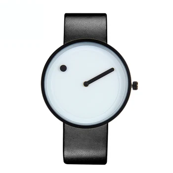 

Minimalist Design Dot And Line Creative Watches Men Women Black White Quartz Leather Watch Leather Band Drop Shipping Gifts