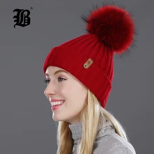 [Flb] натуральный мех норки цвет пом Англичане Утепленная одежда зимняя шапка для женщин девушки шапка вязаные шапочки крышка Толстые женский шапка