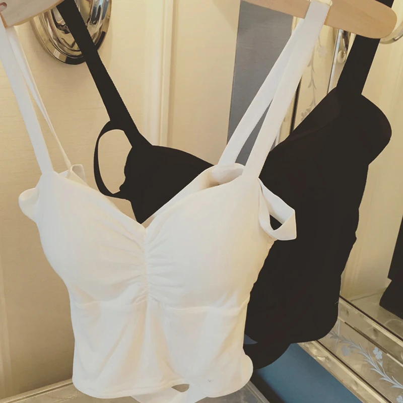 

Tube top bra ultra-thin spaghetti strap wireless sexy 100% cotton belt pad tube top underwear female