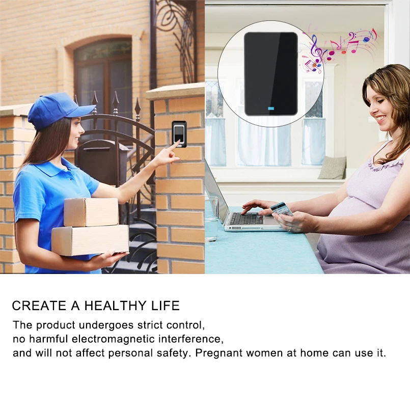 Saful Waterproof New EU Plug-in Wireless DoorBell Kit door wireless bell easy install 28 rings Smart Wireless Door bell Saful Waterproof New EU Plug-in Wireless DoorBell Kit door wireless bell easy install 28 rings Smart Wireless Door bell