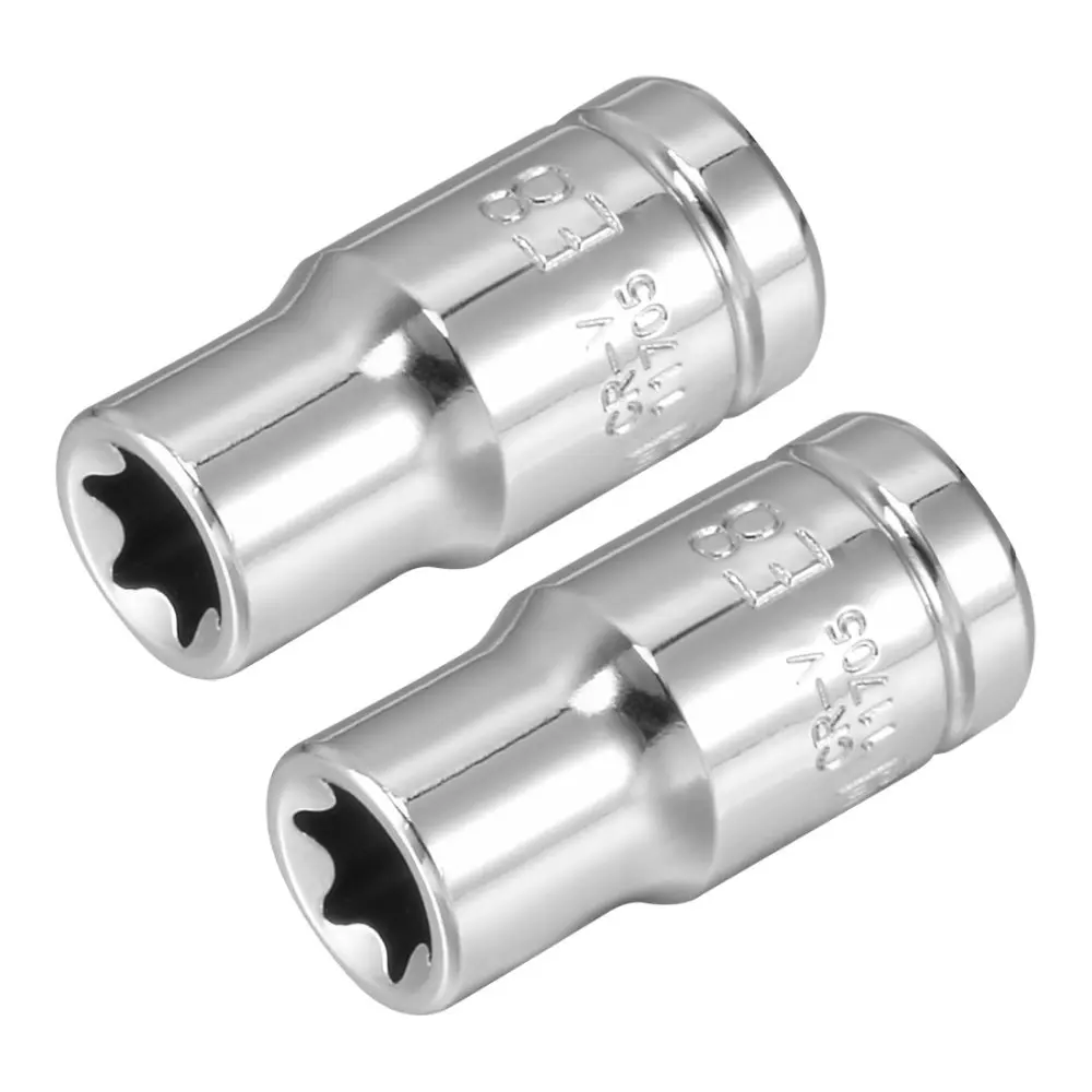 UXCELL Hot Sale 2Pcs 1/4-inch Drive E8 External Torx Shallow Socket Cr-V Steel | Инструменты