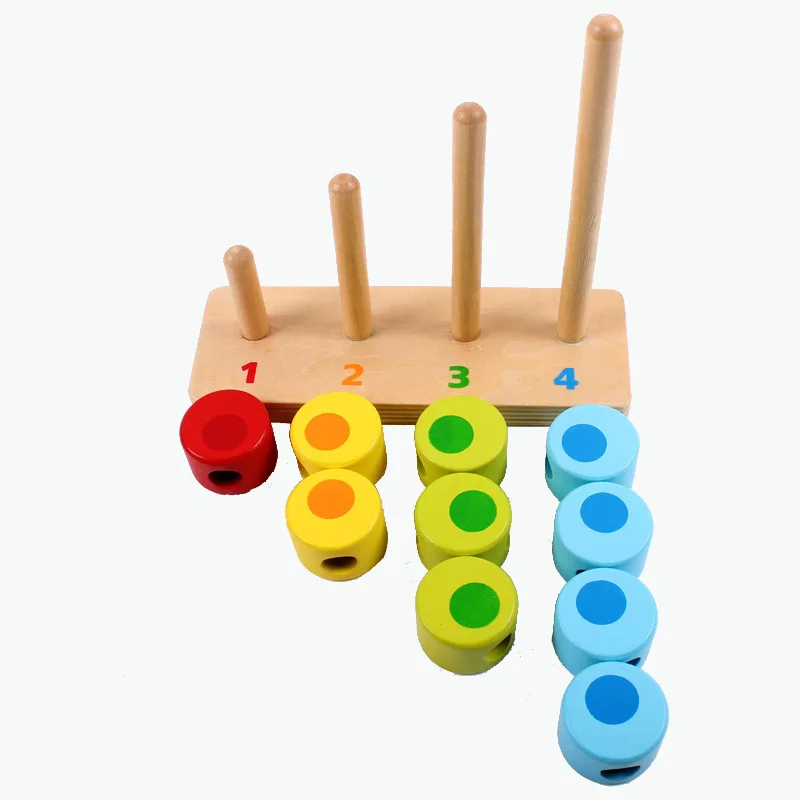 Baby Montessori Educational Wooden Toys Stack Rings Preschool Educational Learning Toys for Children Juguetes Brinquedos ME2444H
