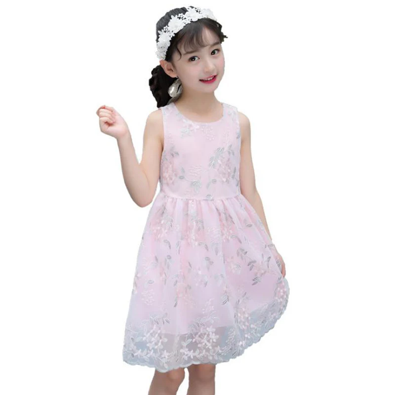 

Summer New Children Clothing Baby Girl Clothes embroidery mesh Dress princess Dress Kids party dress Fashion flower girl's Dress