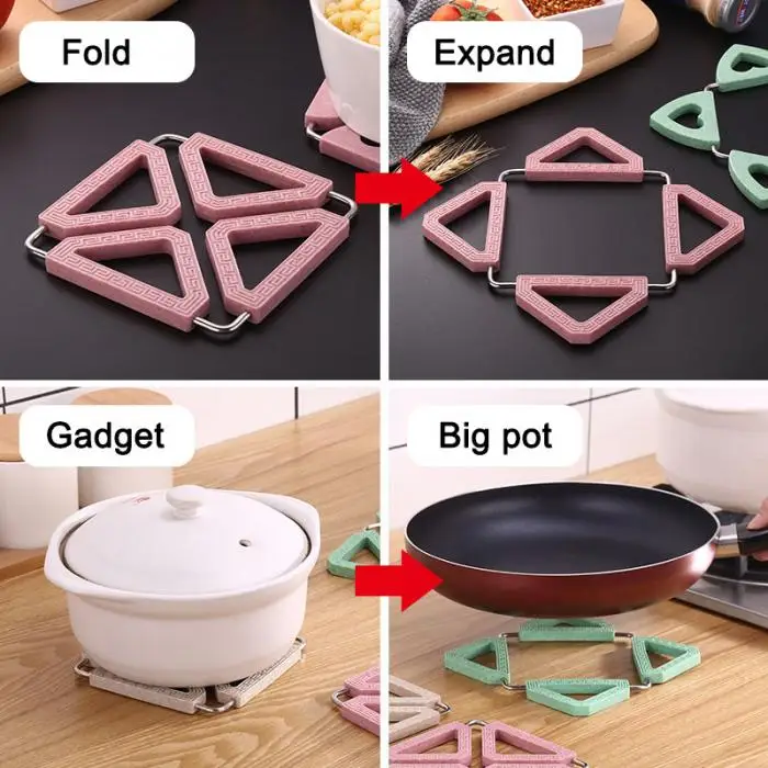 Adjustable Table Insulation Mat Heat Pad Placemat Foldable Tray Pot Dish Holder UD88