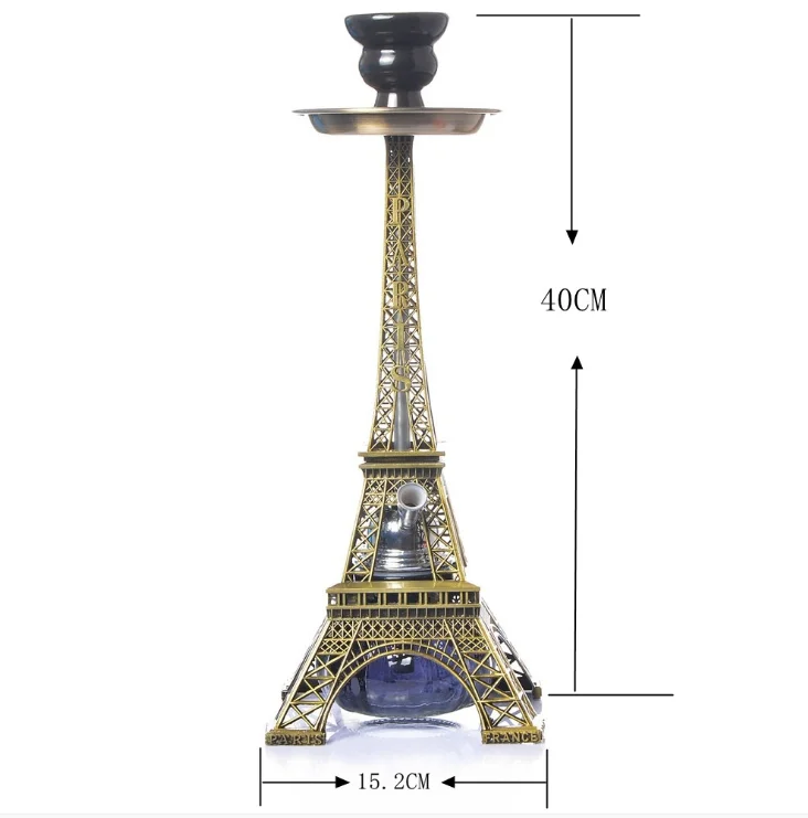 New Arab Creative Eiffel Tower Pipe Shisha Hookah Healthy Smoking Pipe Tobacco Cigarette Smoke Water Pipe Filter LFB264