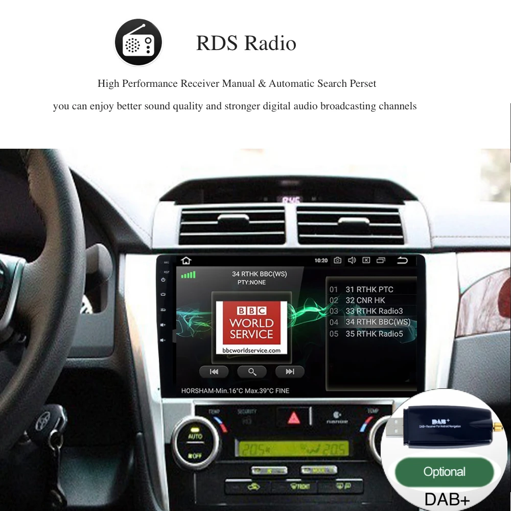 Flash Deal Android 8.0 Car Multimedia Player for Toyota V50 Navigation 2012 2013 2014 with 10.2" Touch Screen 4*45w Speaker RDS 9