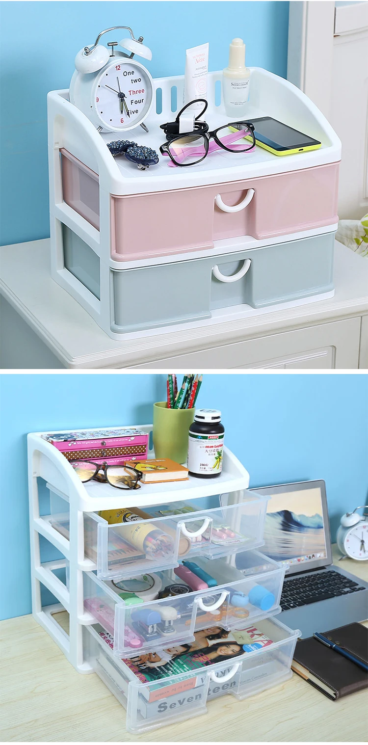 Drawer Cosmetic Jewelry Lipstick Storage Box Plastic Makeup Organizer Multi-layer Make Up Brush Holder Home Sundries Accessories