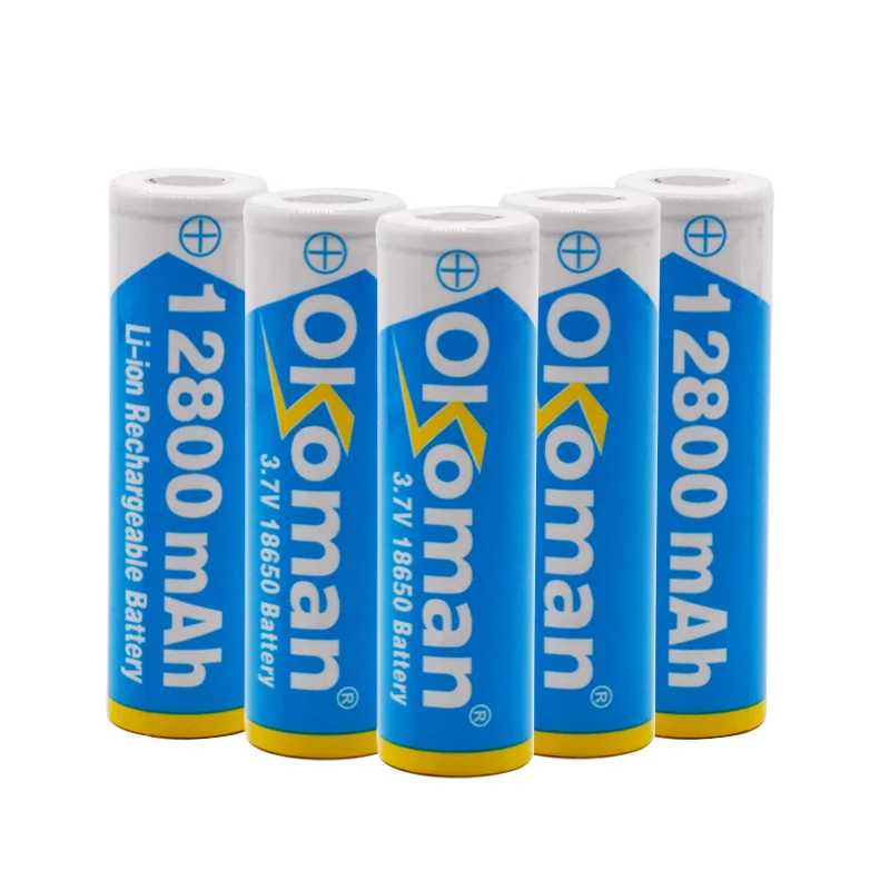 Okoman 3 7 V 18650 батарея 12800mAh литий ионная аккумуляторная для фонарика Электрический