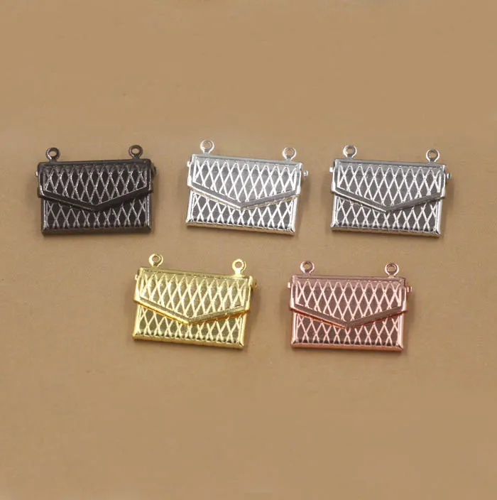 

Multi-color Plated Photo Locket Openable Wallet Prayer Wish Box Frame Pendant European Charms Bulk Wholesale