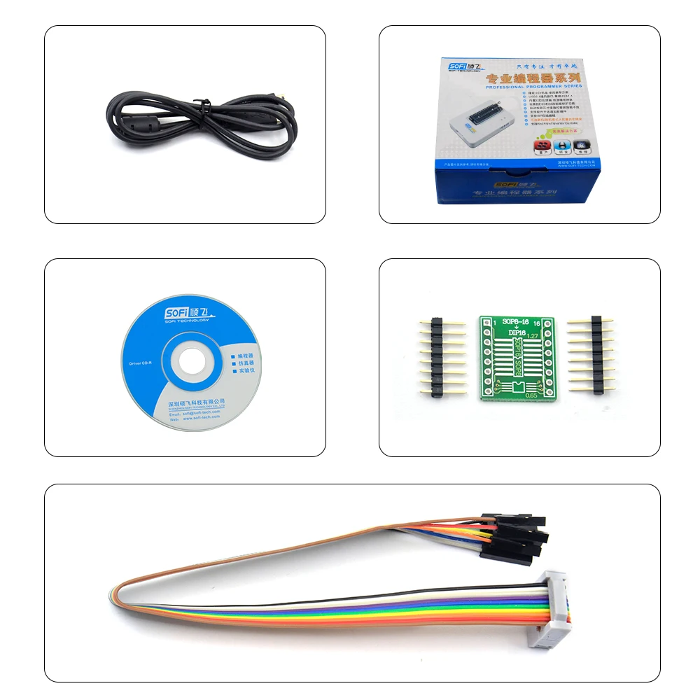 Новое поступление SOFI SP8-A SOP8 зажим 93/24/25/BR90/SPI USB программатор EEPROM биос IC разъем адаптера