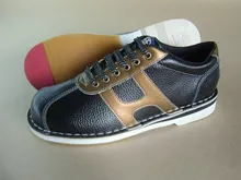 black leather classic men’s professional bowling shoes