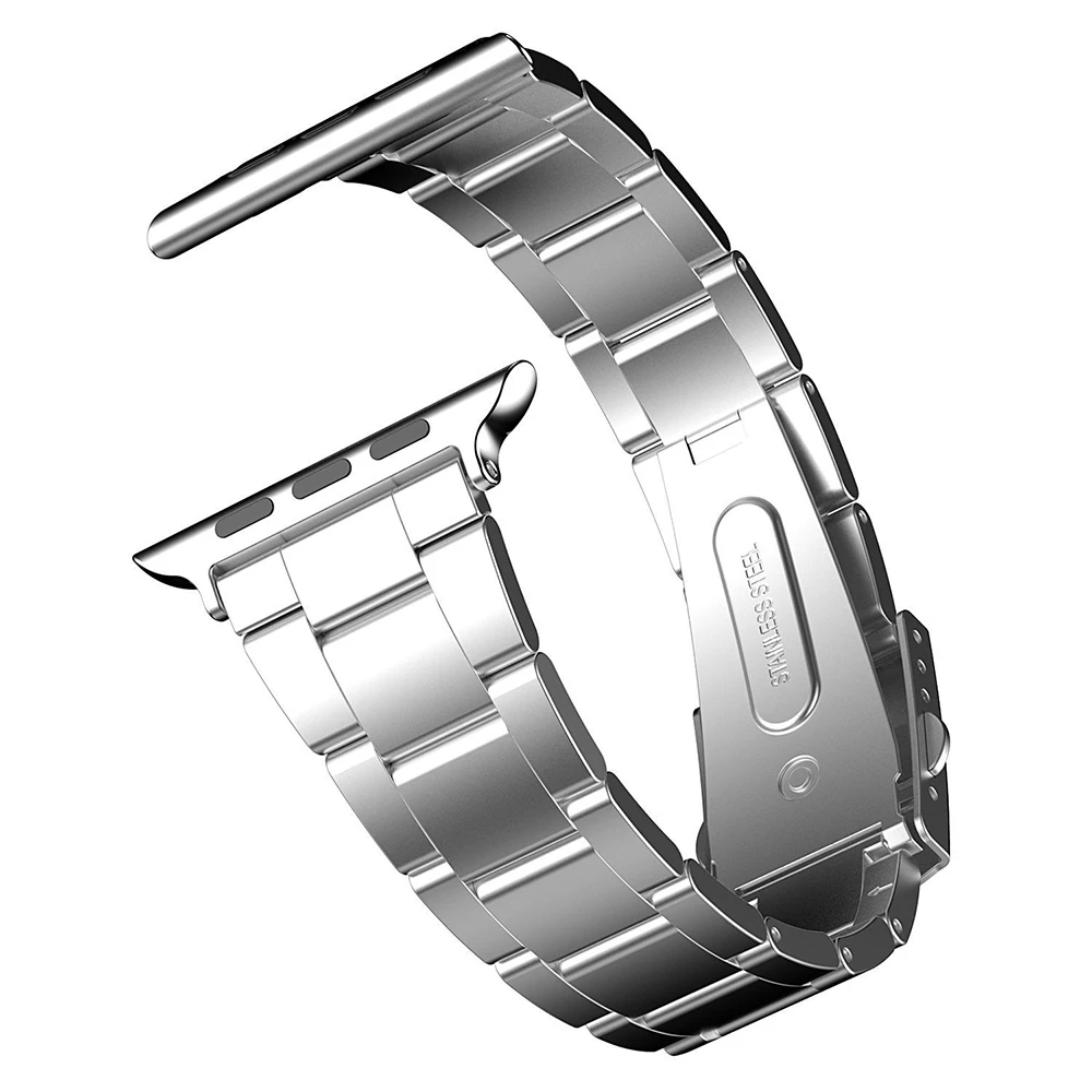Stainless Steel Watch Band For iWatch Apple Strap Link Bracelet Accessories 38mm 42mm Classical Lock with Adapter | Наручные часы