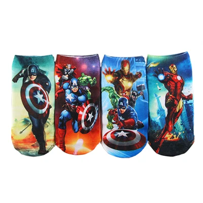 Fsshion/детские носки подростковые носки для детей от 2 до 8 лет, детские носки с изображением Человека-паука, мужские носки для мальчиков и девочек с героями мультфильмов «Капитан Америка» - Цвет: 2