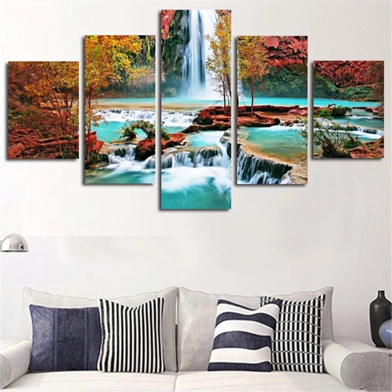 

2017 Diamond Painting scenery Square Rhinestones Cross Stitch Kit diy Diamond Embroidery Mosaic landscapes Needlework 5pcs/set